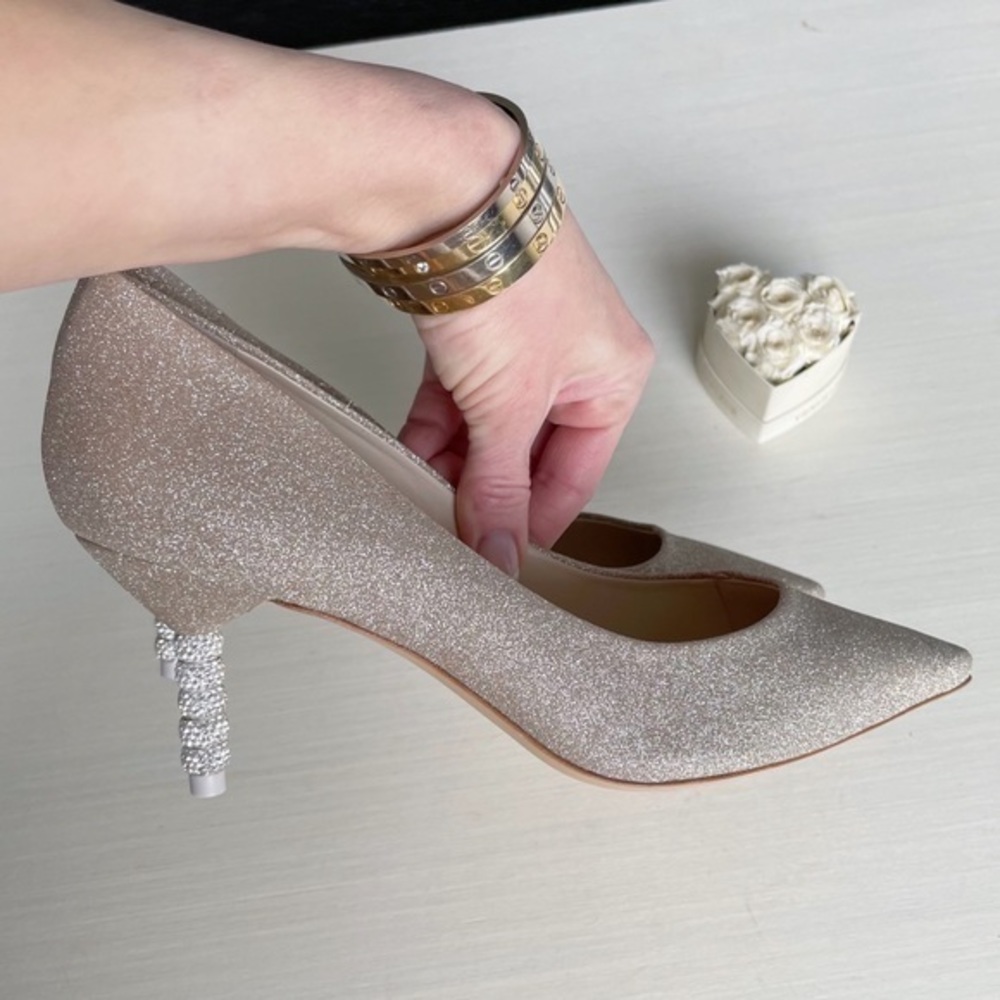 Sophia Webster Classic Blogger Wedding Favorite Coco Glitter Crystal Stone Heels - Picture 7 of 16